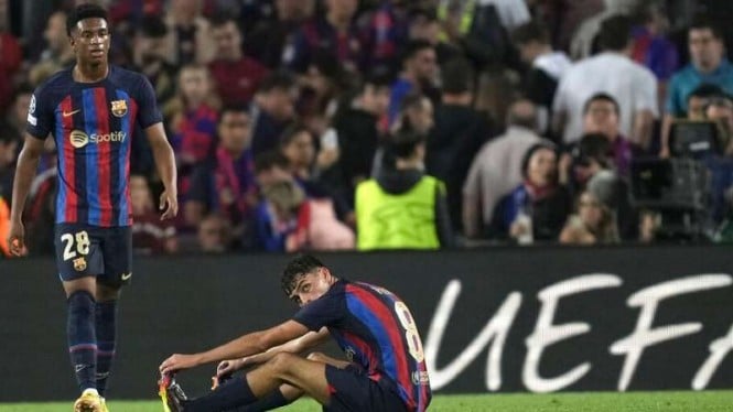 Pemain Barcelona kecewa usai ditahan Inter Milan