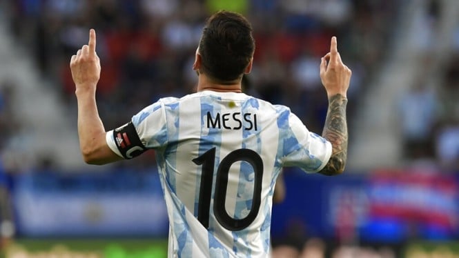 Lionel Messi bersama Timnas Argentina