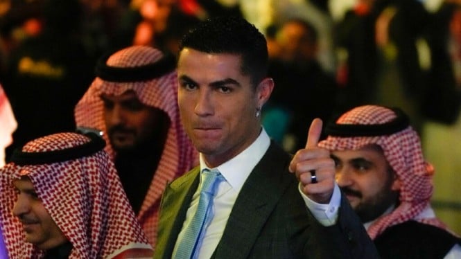 Cristiano Ronaldo di Riyadh, Arab Saudi.