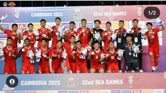 Timnas Indonesia U-22 meraih emas SEA Games 2023